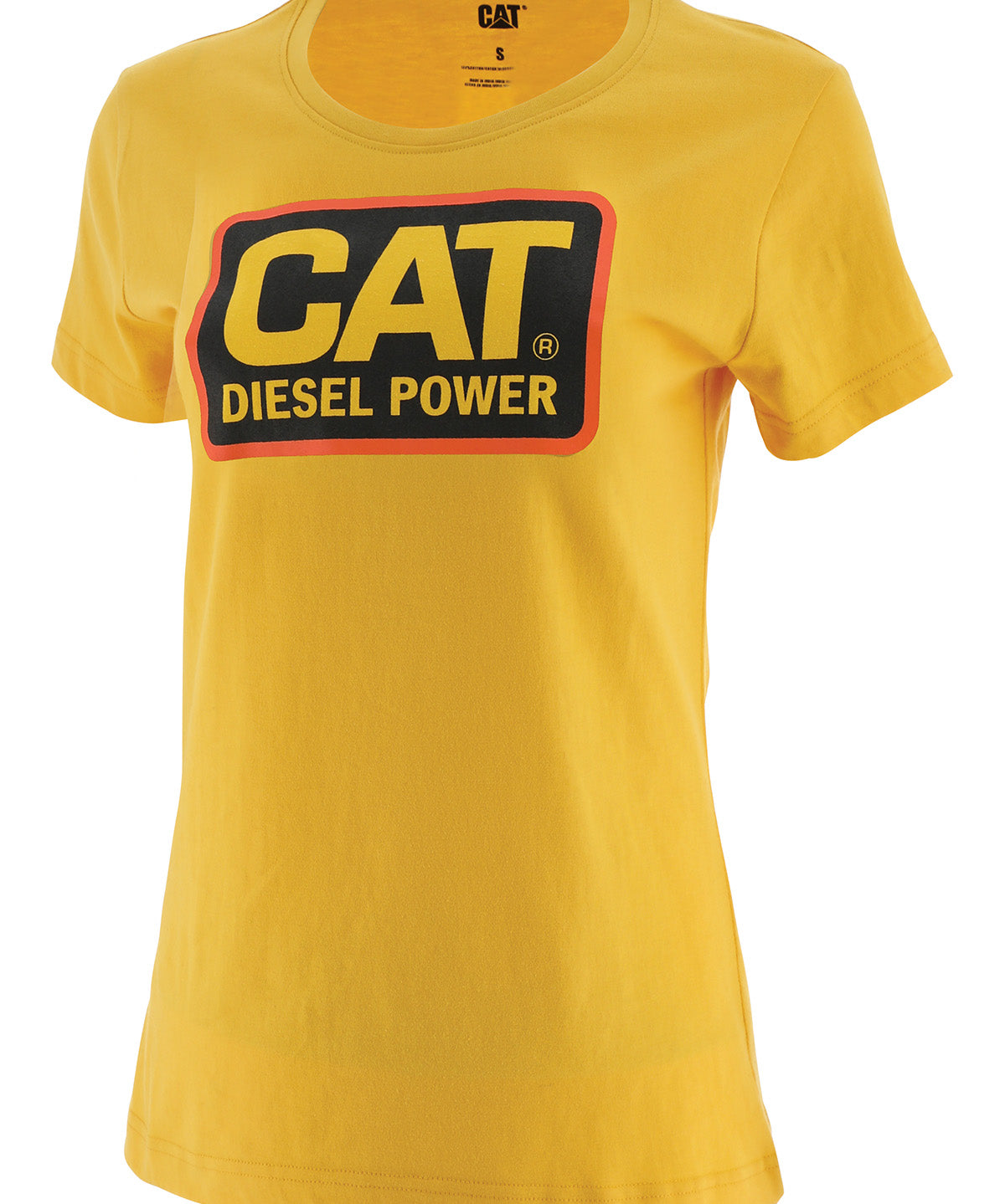 Polera Manga Corta Mujer Diesel Power Tee Yellow Orange Cat