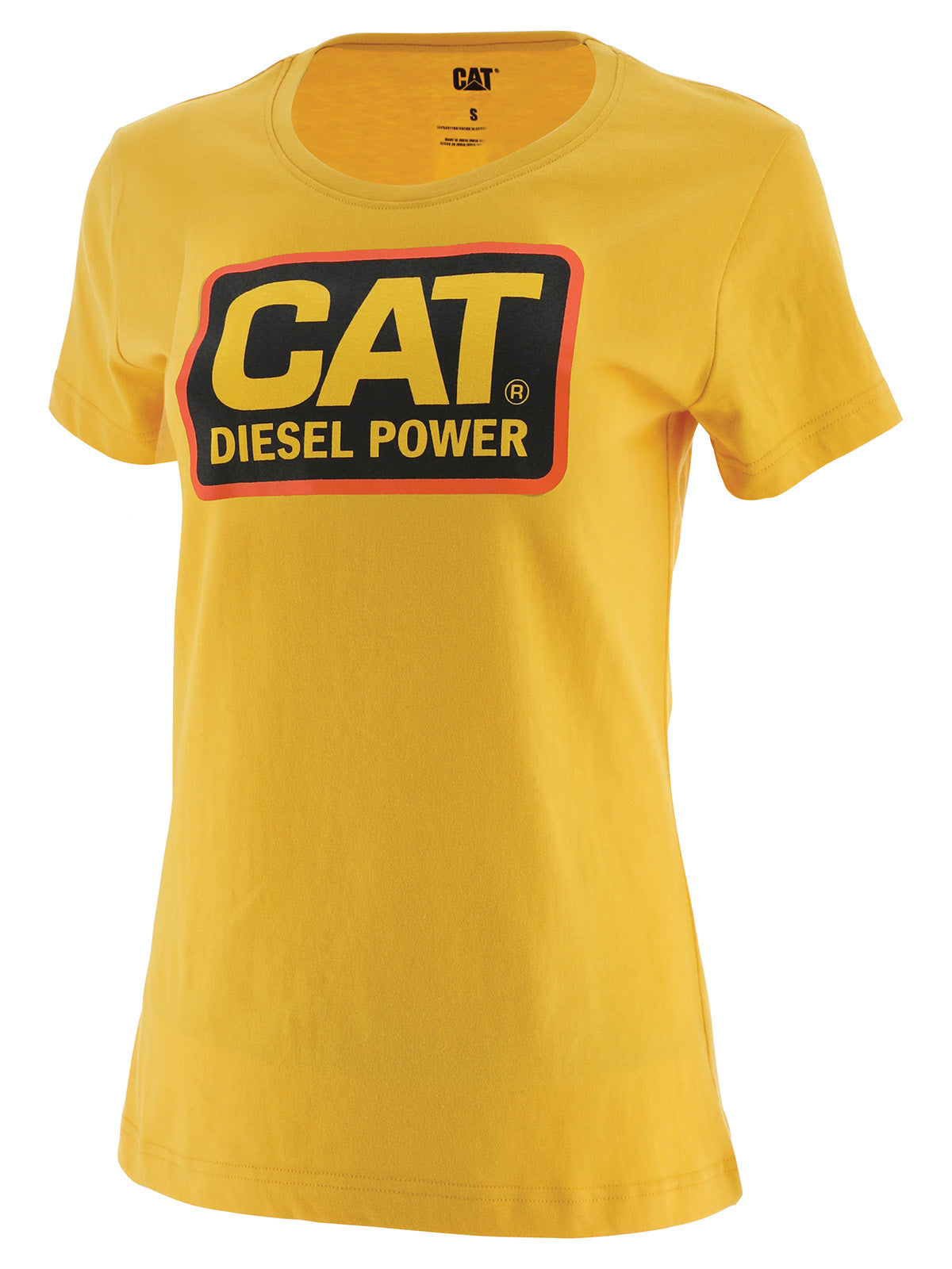 Polera Manga Corta Mujer Diesel Power Tee Yellow Orange Cat