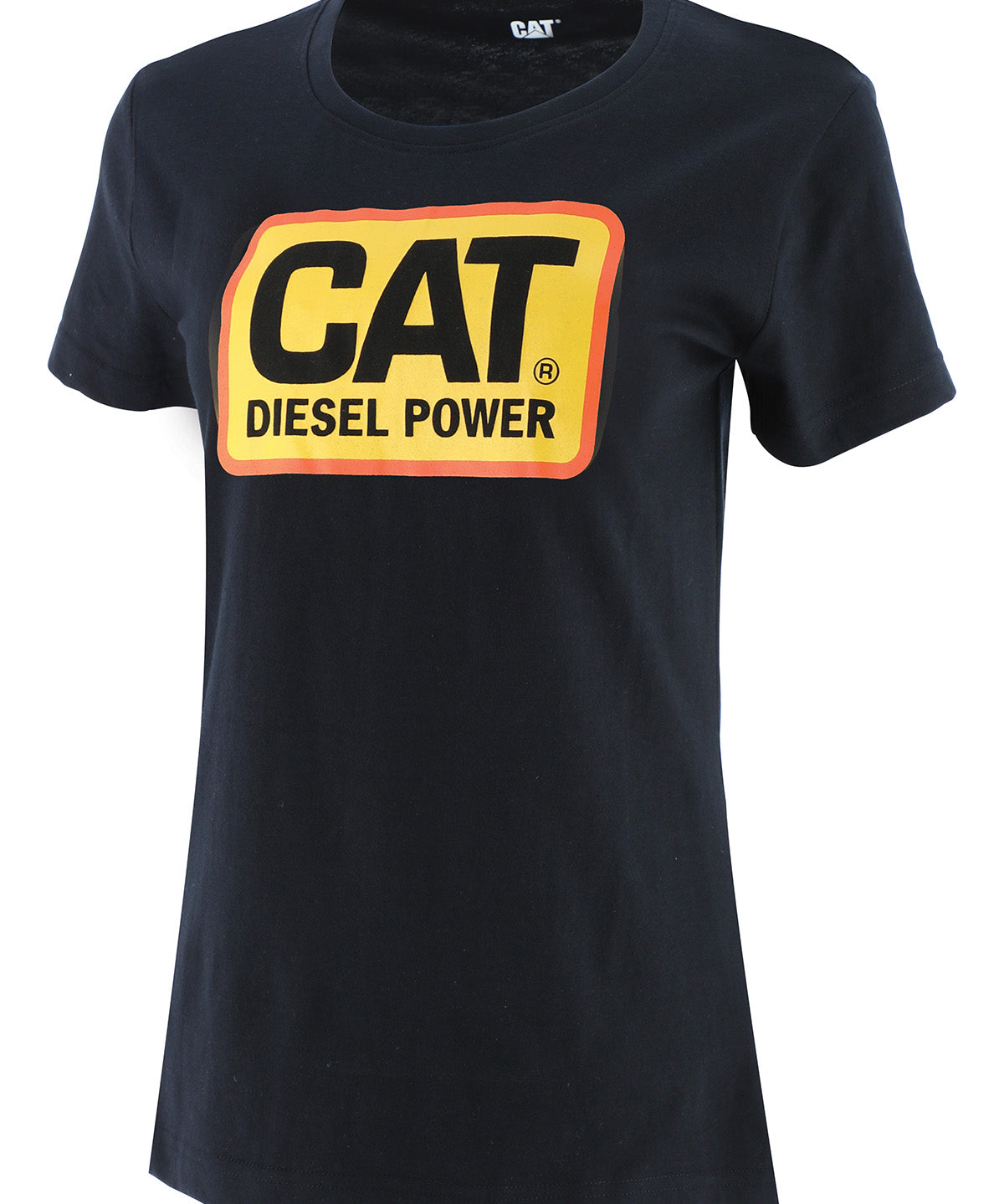 Polera Manga Corta Mujer Diesel Power Tee Black Orange Cat