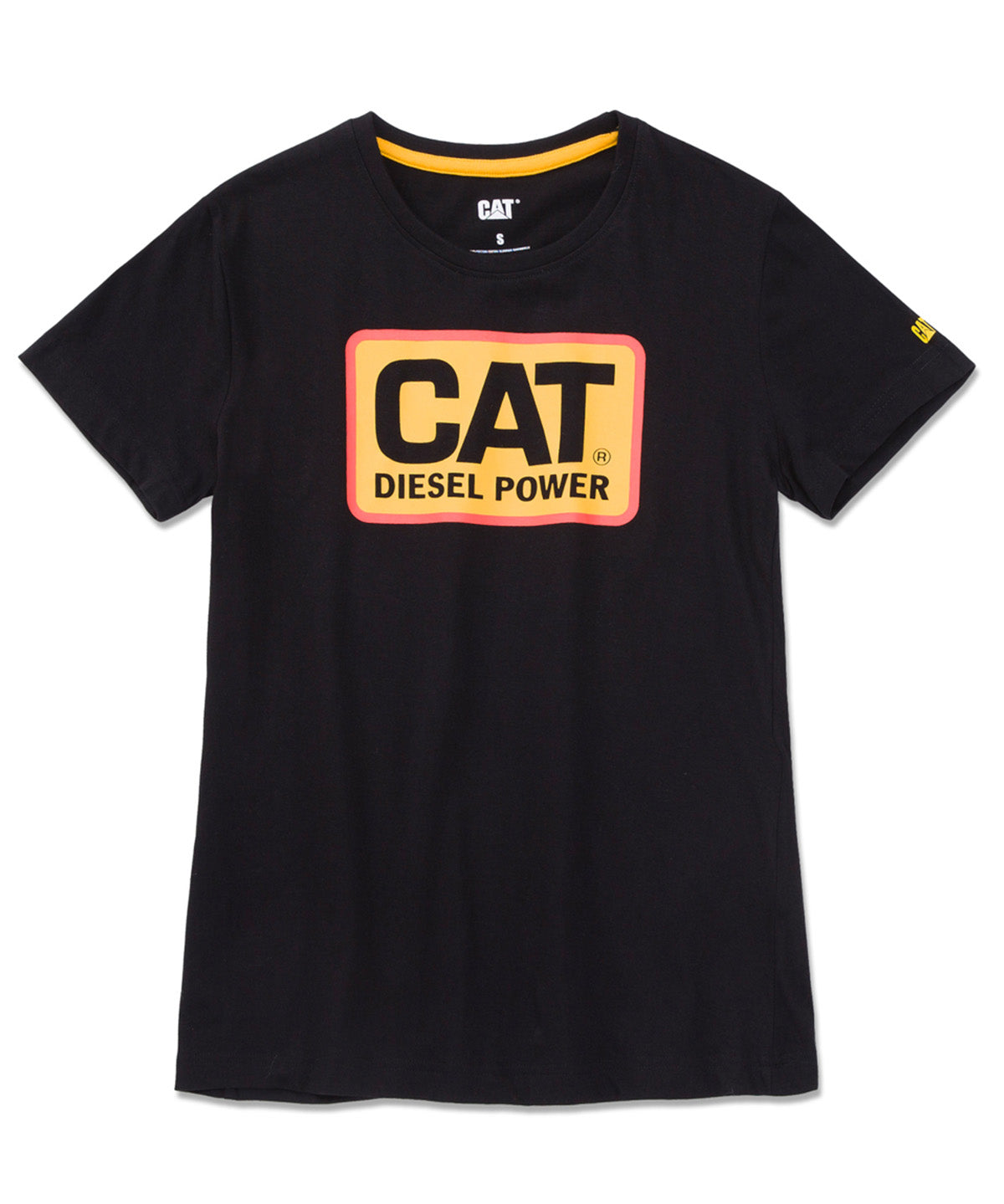 Polera Manga Corta Mujer Diesel Power Tee Black Orange Cat