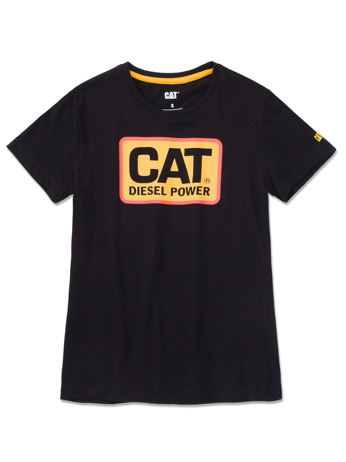 Polera Manga Corta Mujer Diesel Power Tee Black Orange Cat