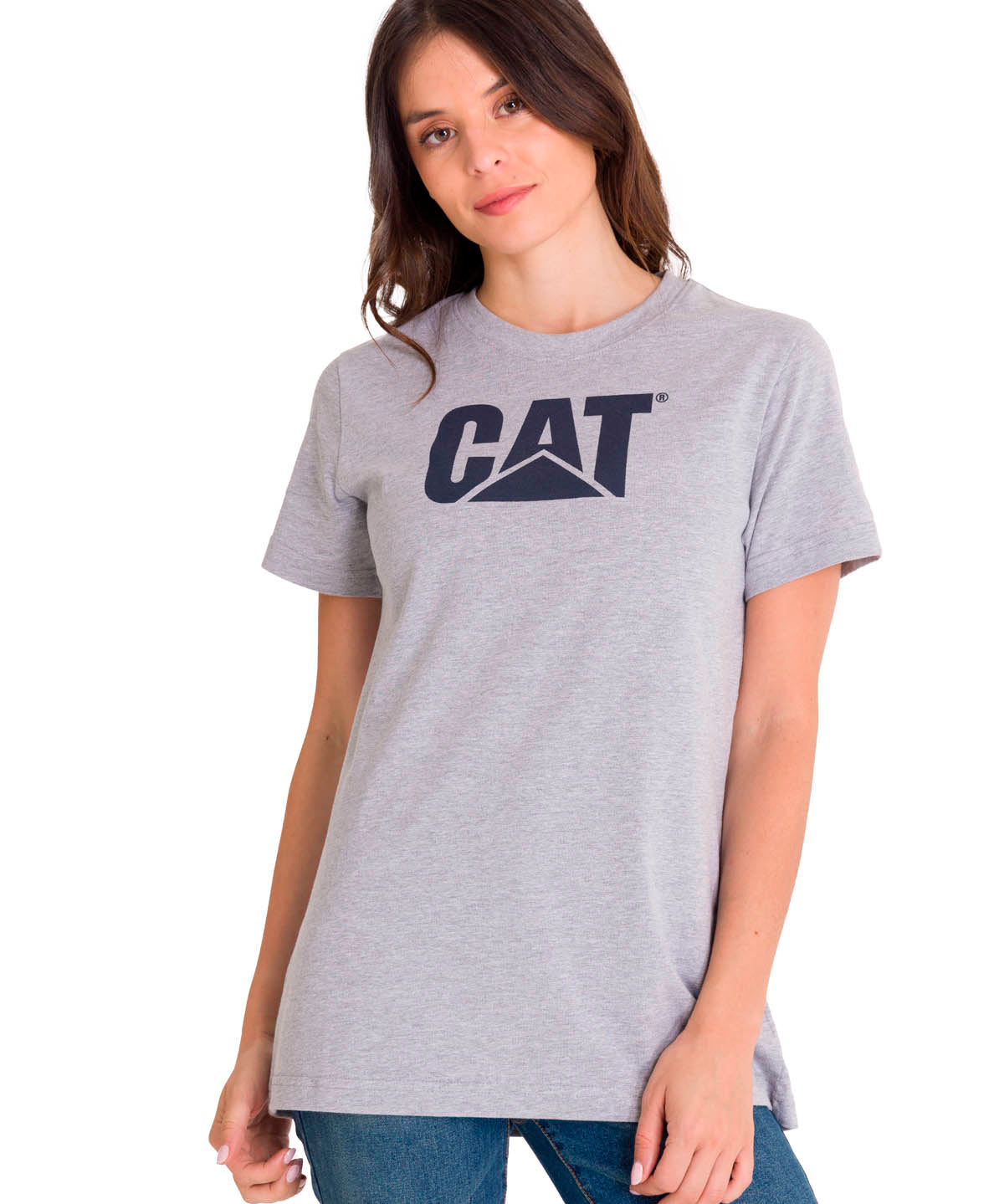 Polera Manga corta Casual Mujer WOMEN'S TM LOGO TEE Gris CAT