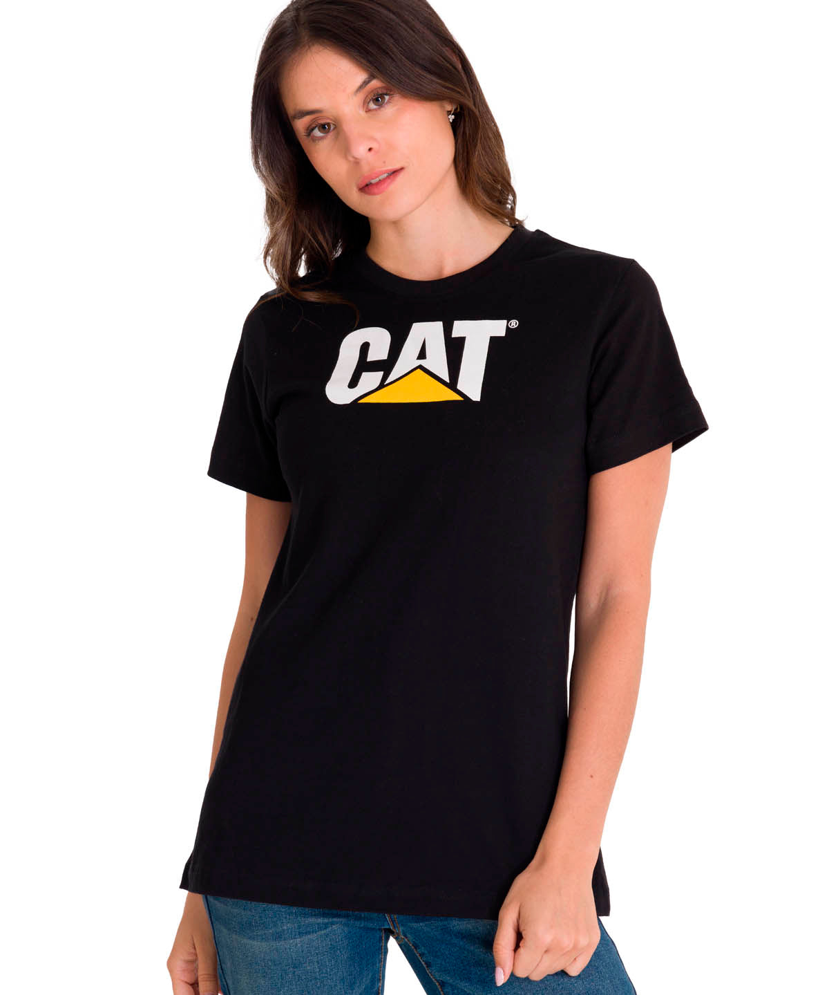 Polera Manga corta Casual Mujer WOMEN'S TM LOGO TEE Negro CAT