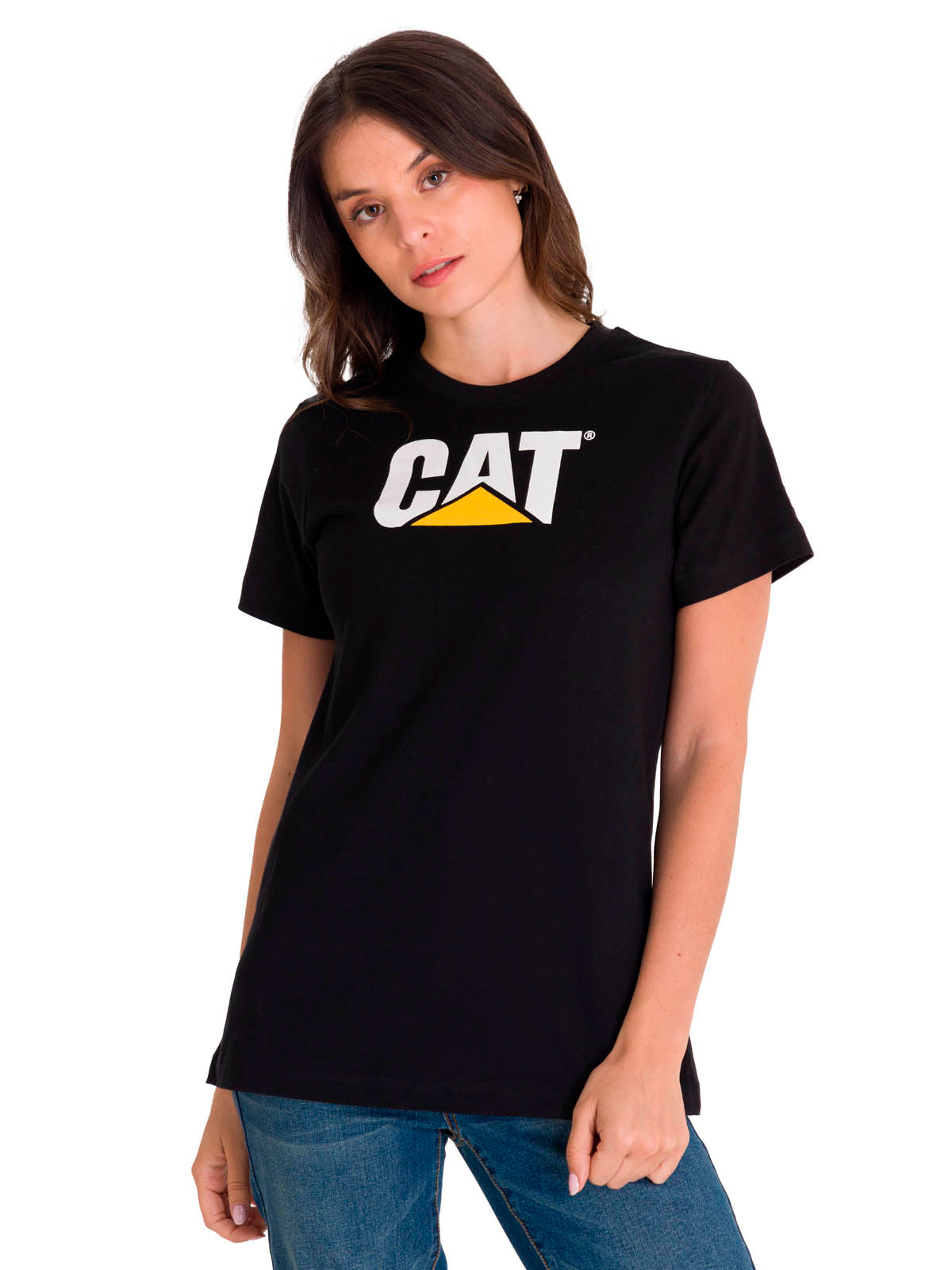 Polera Manga corta Casual Mujer WOMEN'S TM LOGO TEE Negro CAT