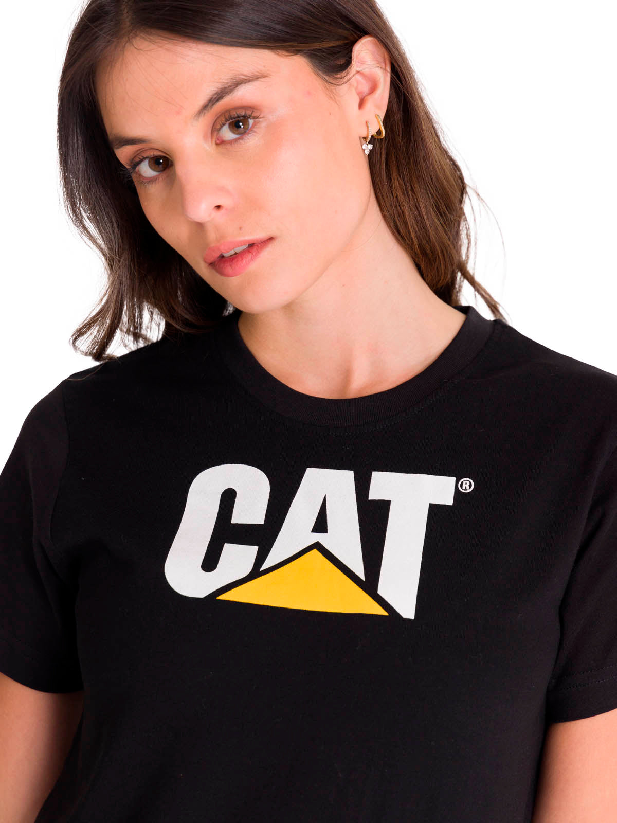 Polera Manga corta Casual Mujer WOMEN'S TM LOGO TEE Negro CAT