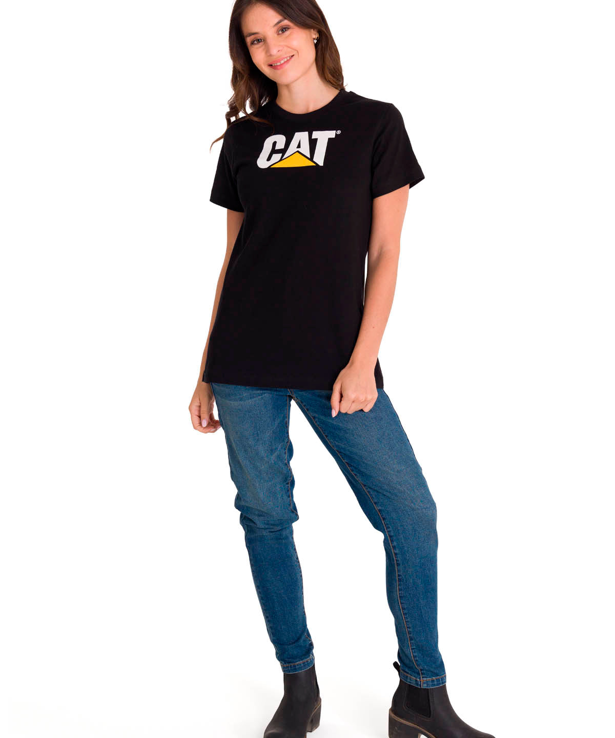 Polera Manga corta Casual Mujer WOMEN'S TM LOGO TEE Negro CAT