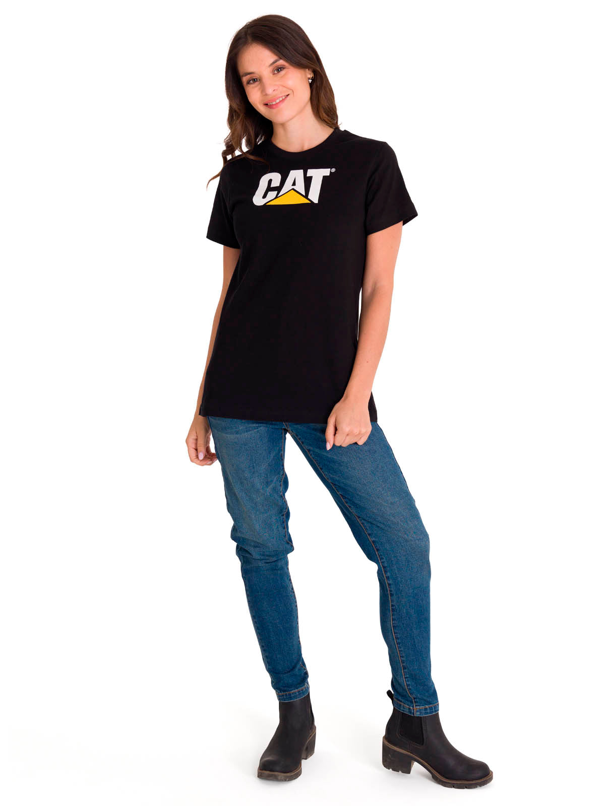 Polera Manga corta Casual Mujer WOMEN'S TM LOGO TEE Negro CAT