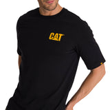 Polera Manga Corta Hombre Diseño Hard Work Negro CAT