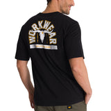 Polera Manga Corta Hombre Diseño Hard Work Negro CAT