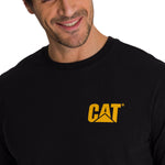 Polera Manga Corta Hombre Diseño Hard Work Negro CAT