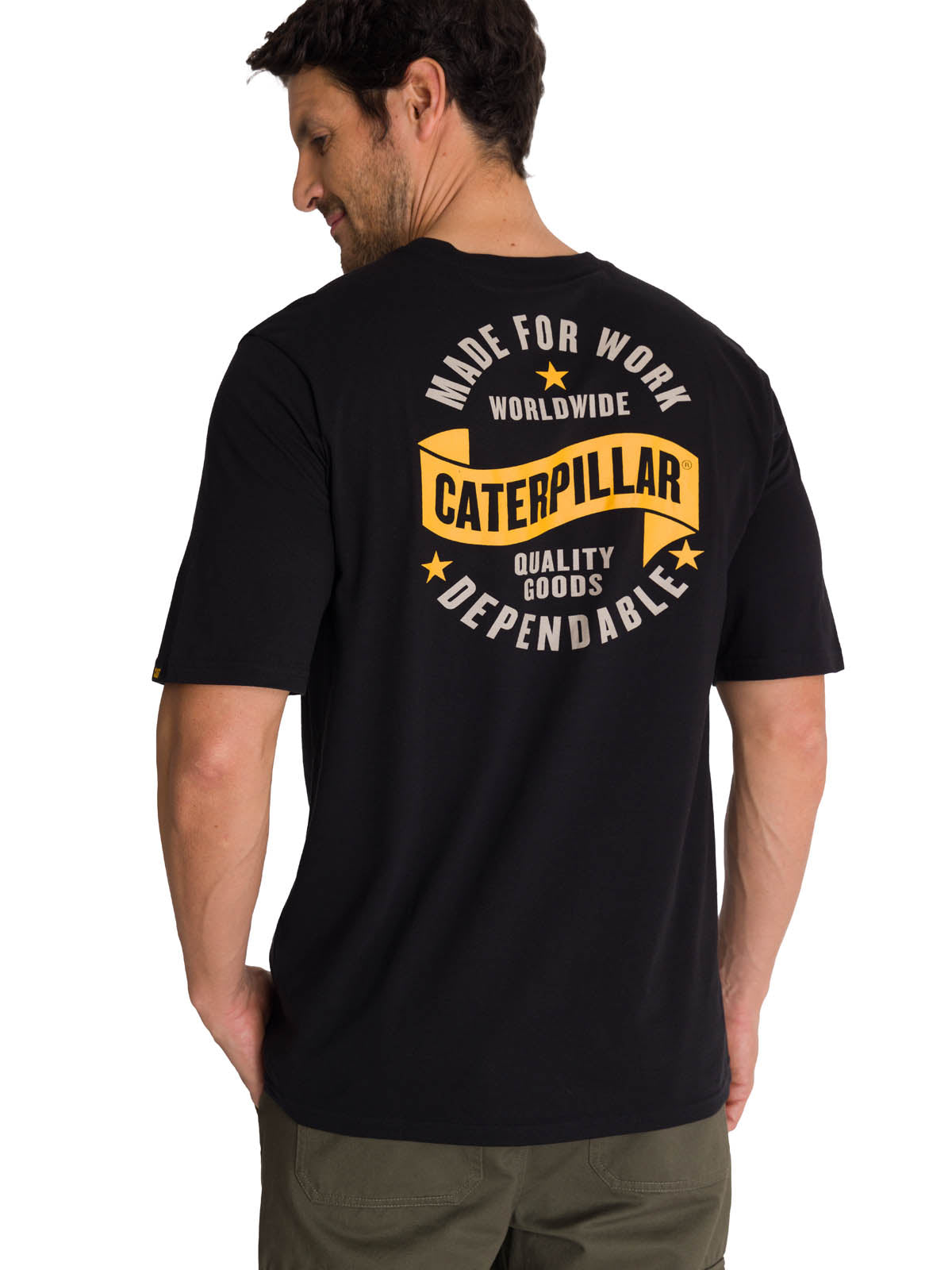 Polera Manga Corta Hombre Diseño MFW Negro CAT