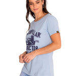 Polera Manga Corta Casual Mujer Women'S Graphic Tee Azul Cat