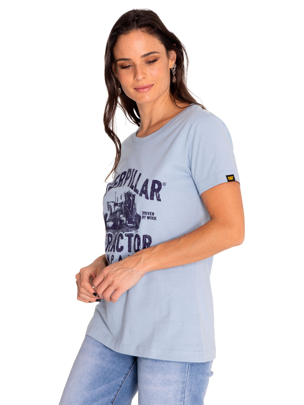 Polera Manga Corta Casual Mujer Women'S Graphic Tee Azul Cat