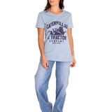 Polera Manga Corta Casual Mujer Women'S Graphic Tee Azul Cat