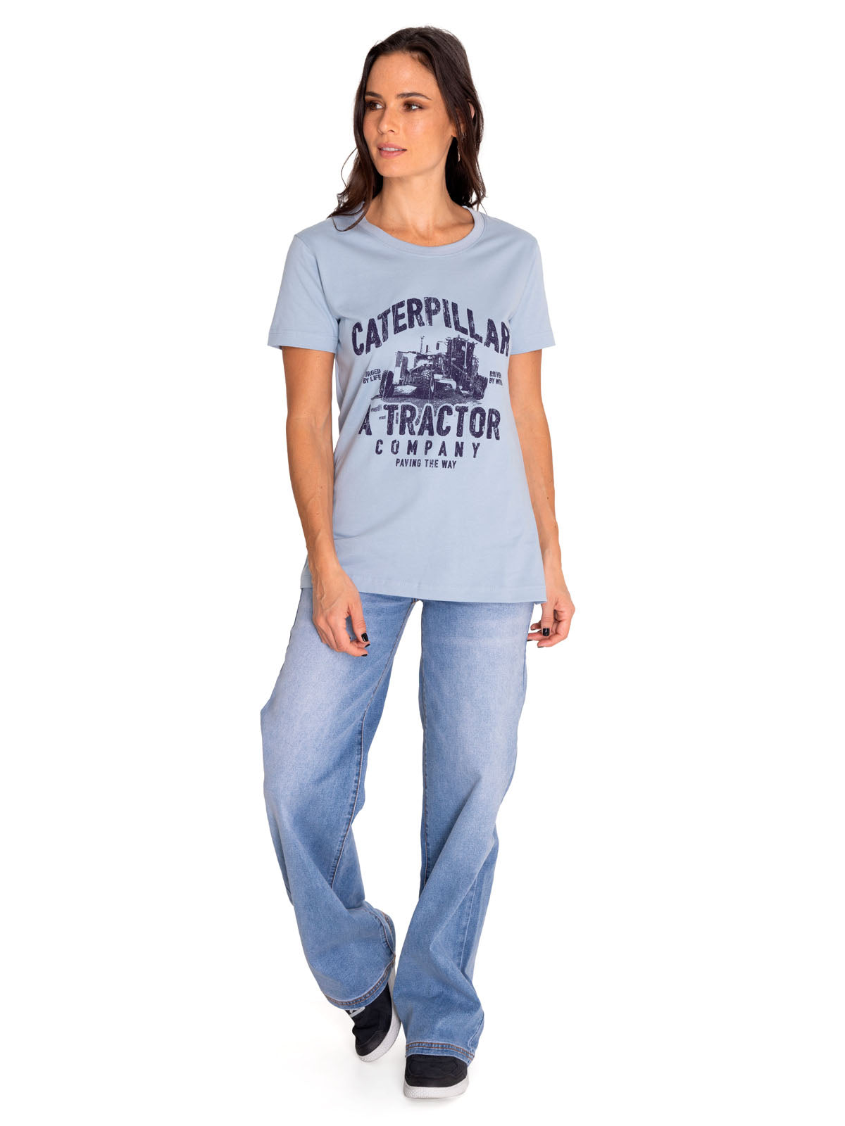 Polera Manga Corta Casual Mujer Women'S Graphic Tee Azul Cat