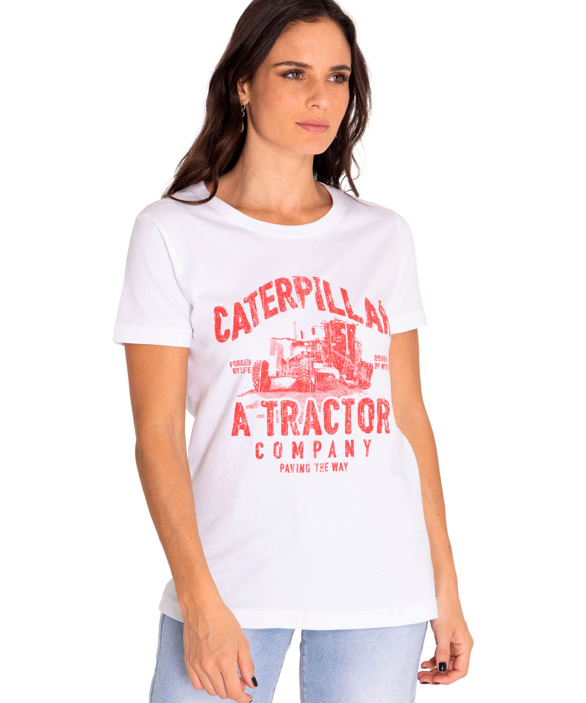 Polera Manga Corta Casual Mujer Women'S Graphic Tee Blanco Cat