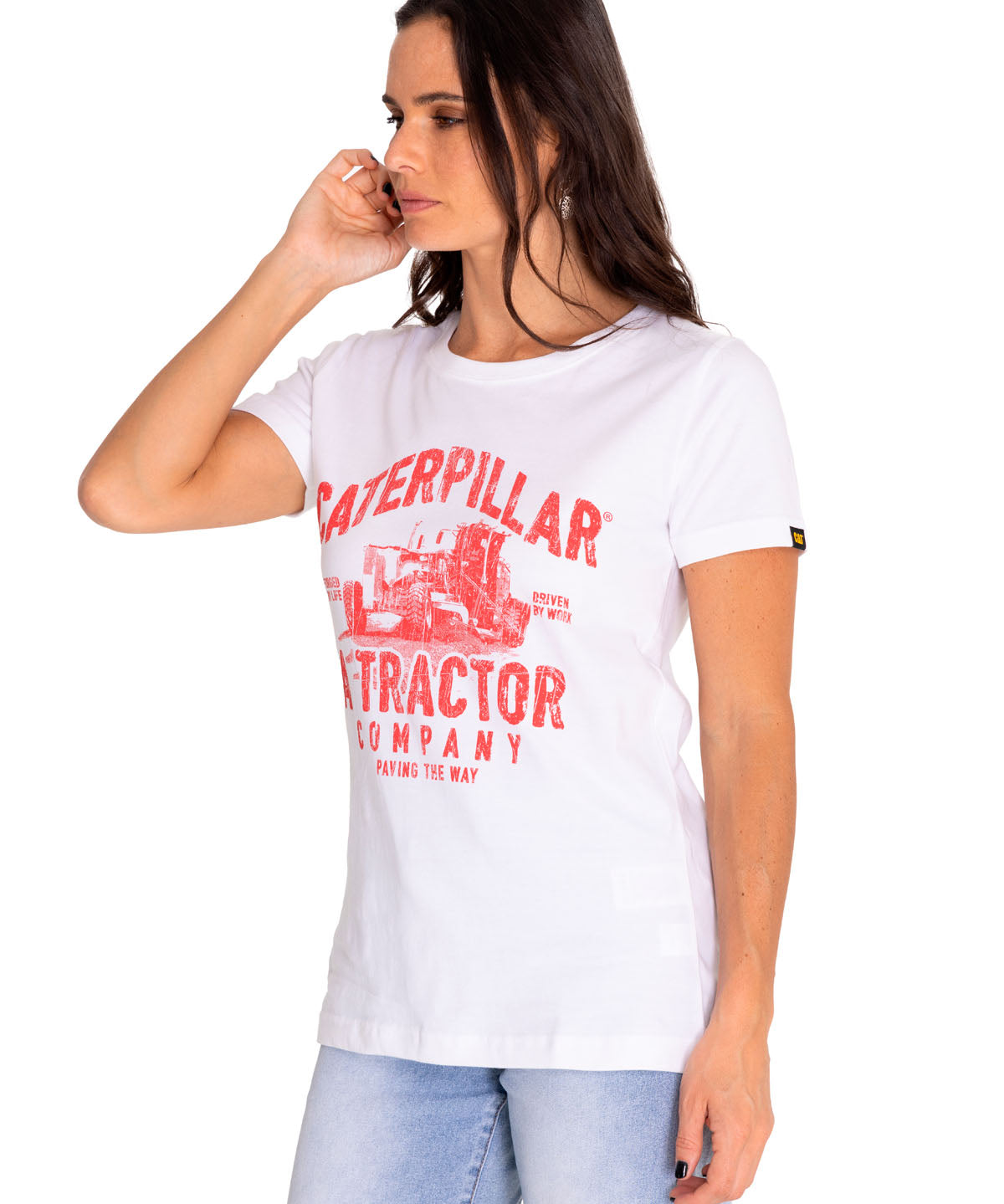 Polera Manga Corta Casual Mujer Women'S Graphic Tee Blanco Cat