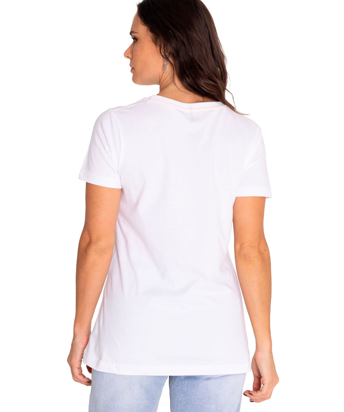 Polera Manga Corta Casual Mujer Women'S Graphic Tee Blanco Cat
