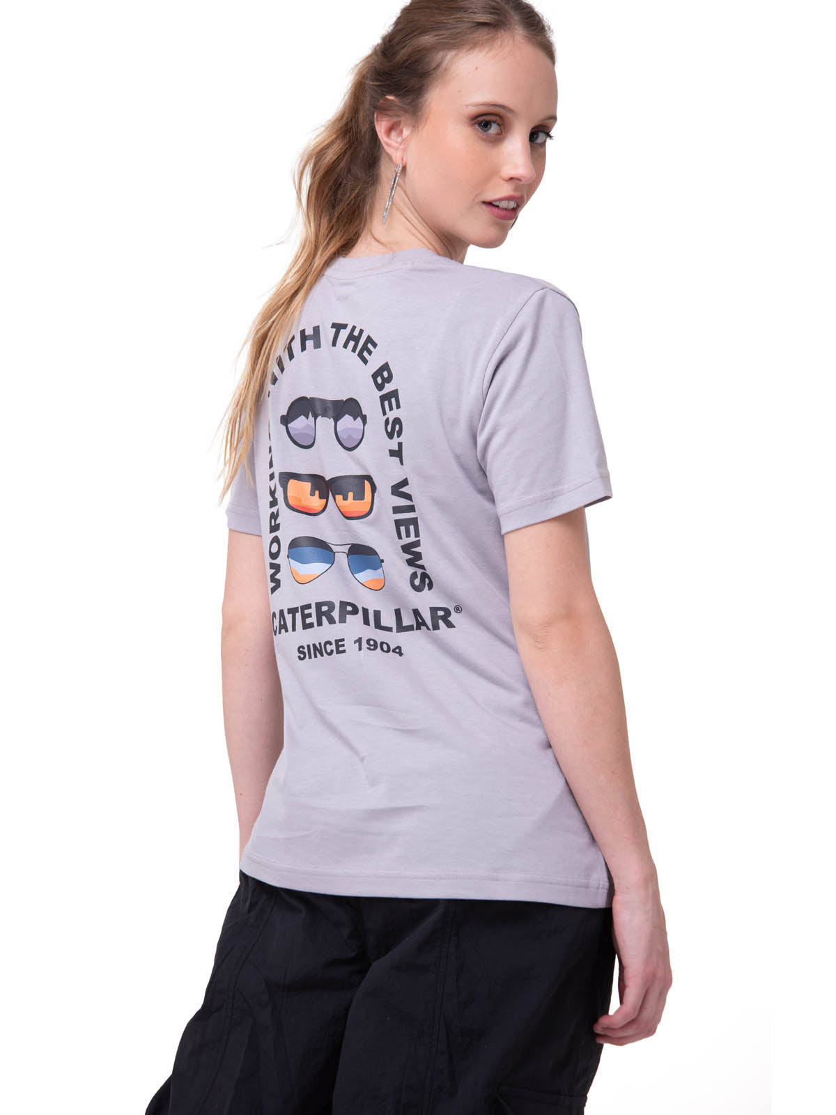 Polera Manga Corta Mujer Diseño Gráfico Lila Cat