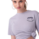 Polera Manga Corta Mujer Diseño Gráfico Lila Cat