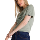 Polera Manga Corta Mujer Diseño Tractor Verde CAT