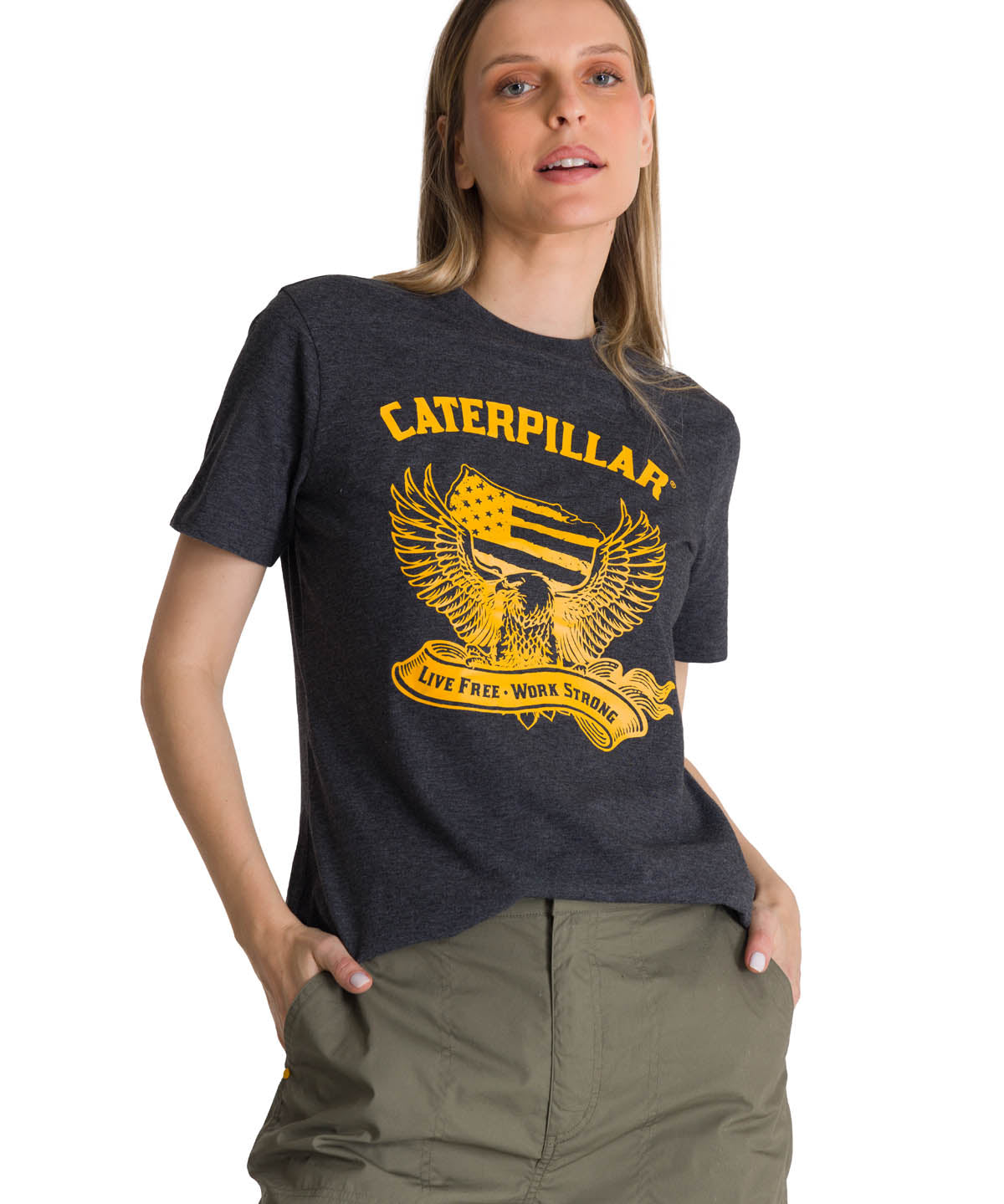 Polera Manga Corta Mujer Diseño Grafito CAT