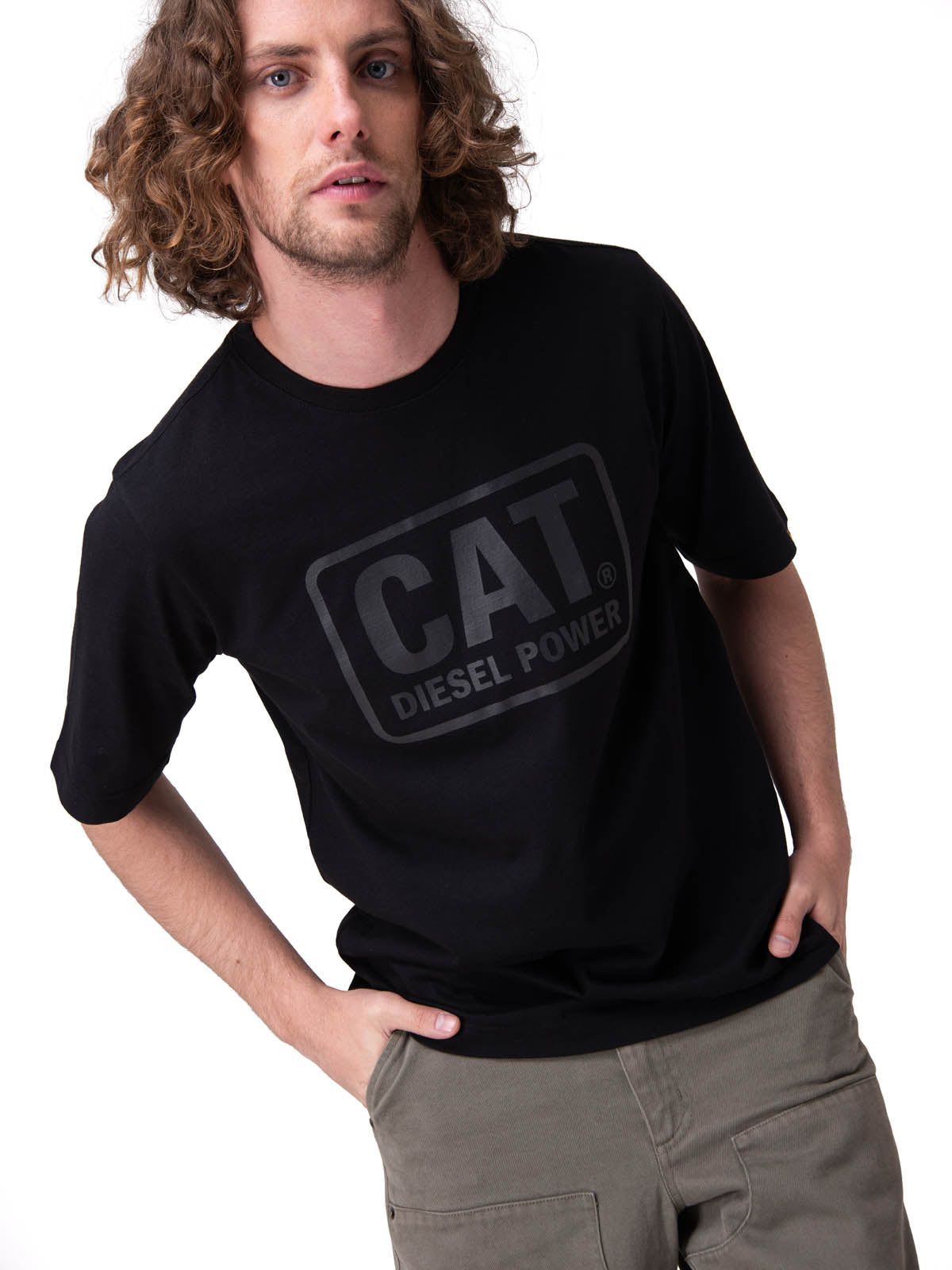 Polera Manga Corta Hombre Diesel Power Tee Negro