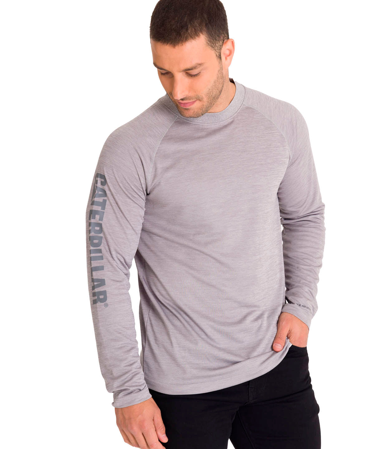 Polera Manga Larga Hombre LIGHTWEIGHT COOLING L/S CREW TEE Gris Cat