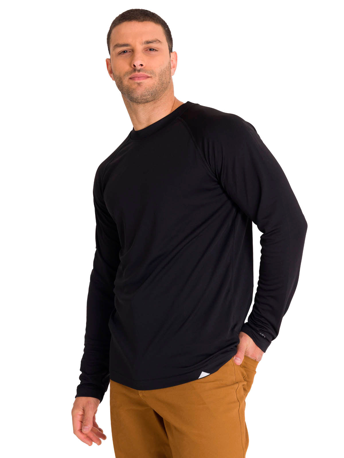 Polera Manga Larga Hombre LIGHTWEIGHT COOLING L/S CREW TEE Negra Cat