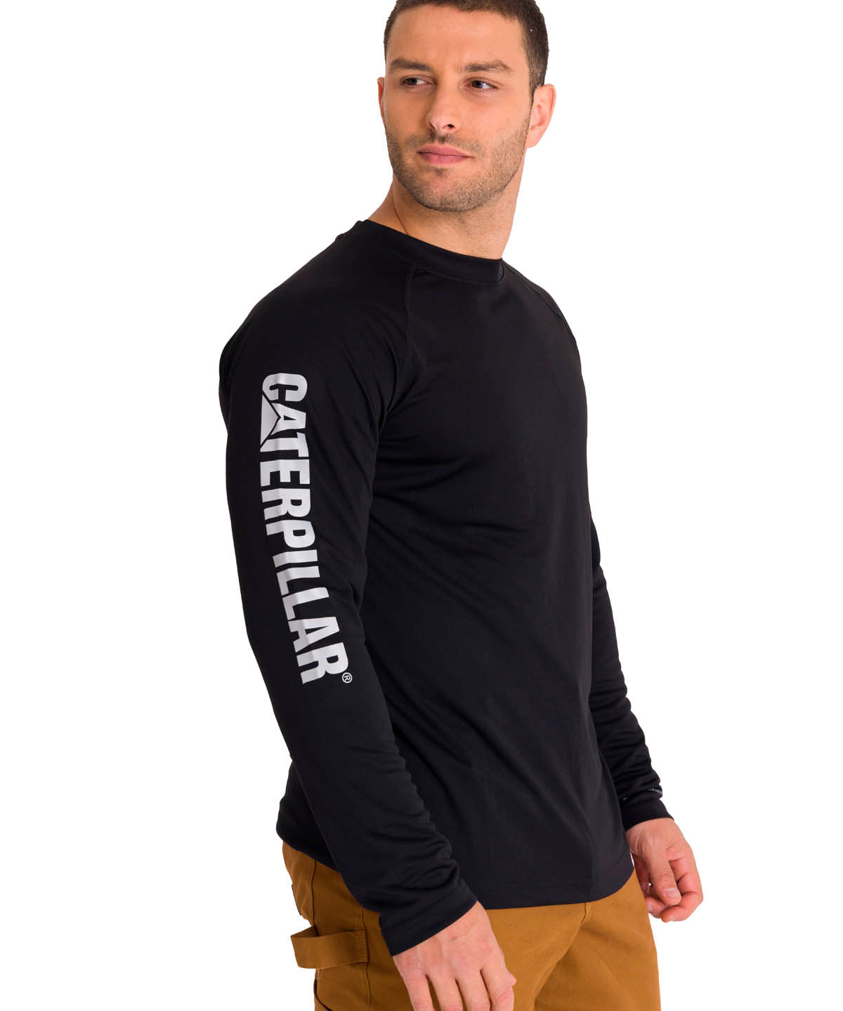 Polera Manga Larga Hombre LIGHTWEIGHT COOLING L/S CREW TEE Negra Cat