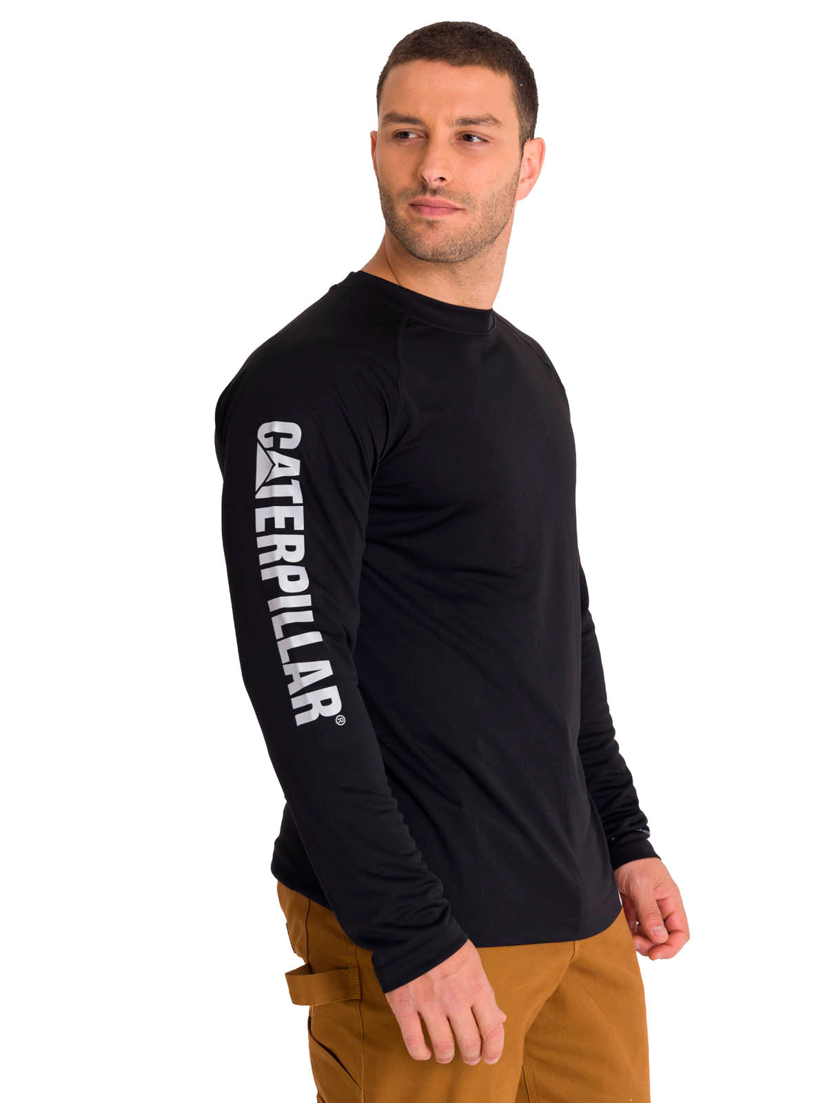 Polera Manga Larga Hombre LIGHTWEIGHT COOLING L/S CREW TEE Negra Cat