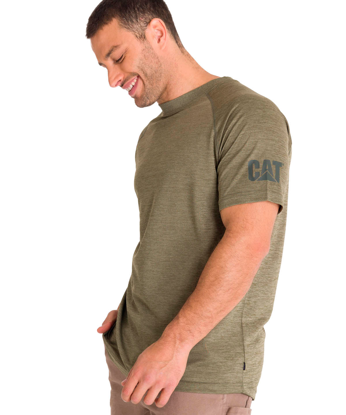Polera Manga Corta Hombre LIGHTWEIGHT COOLING S/S CREW TEE Oliva Cat