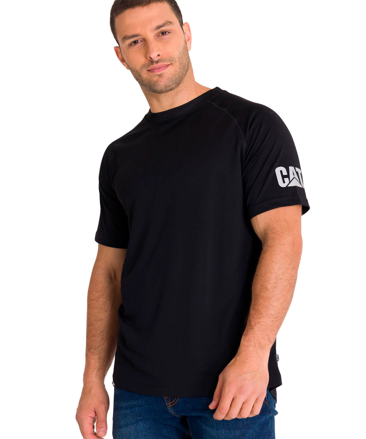 Polera Manga Corta Hombre LIGHTWEIGHT COOLING S/S CREW TEE Negra Cat