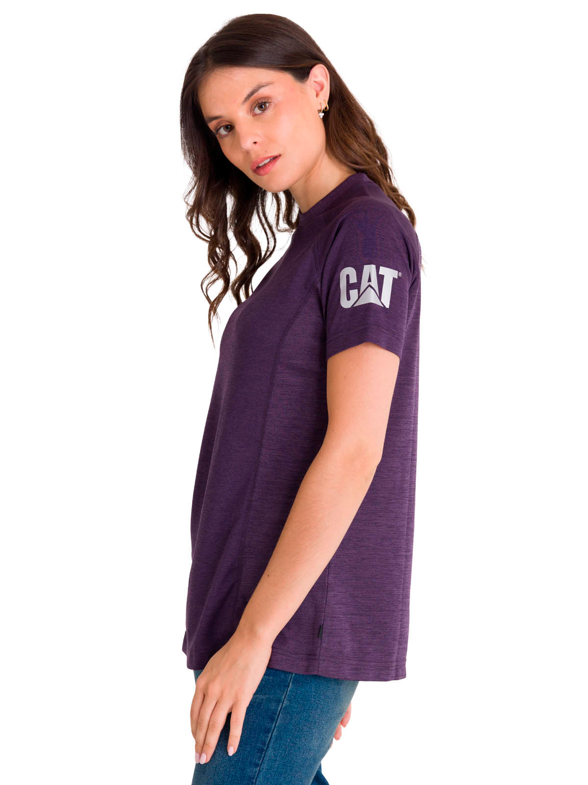 Polera Manga Corta Mujer LIGHTWEIGHT COOLING S/S CREW TEE Morada Cat
