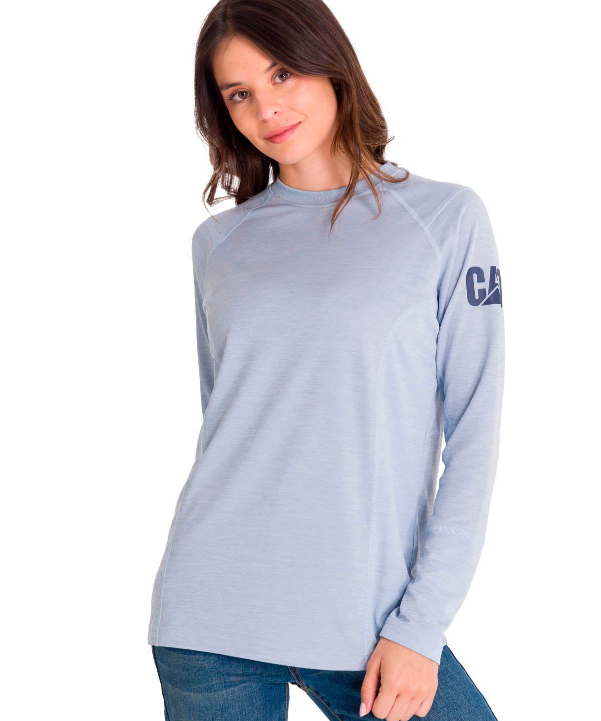 Polera Manga Larga Mujer WOMEN'S LIGHTWEIGHT COOLING L/S CREW Gris Cat