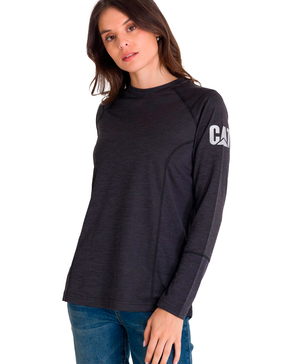 Polera Manga Larga Mujer WOMEN'S LIGHTWEIGHT COOLING L/S CREW Negra Cat