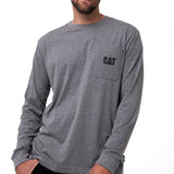 Polera Manga larga Hombre Tough Cut Pocket Gris Cat