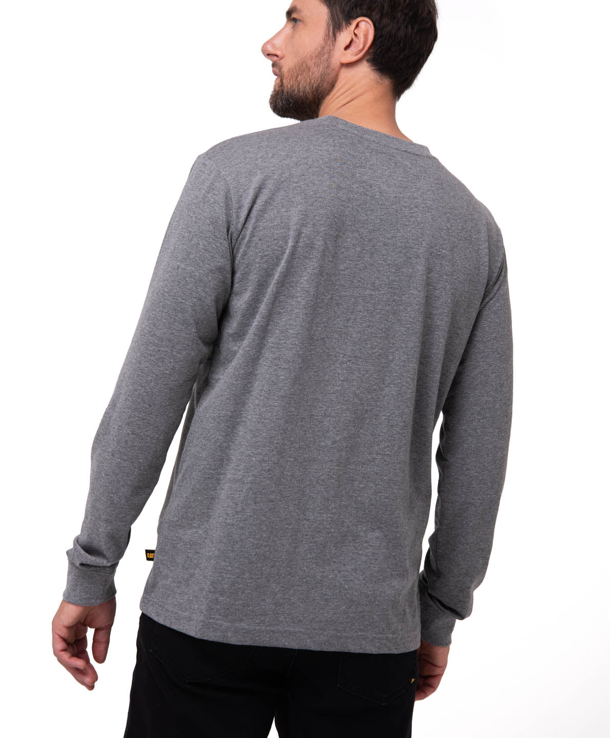 Polera Manga larga Hombre Tough Cut Pocket Gris Cat