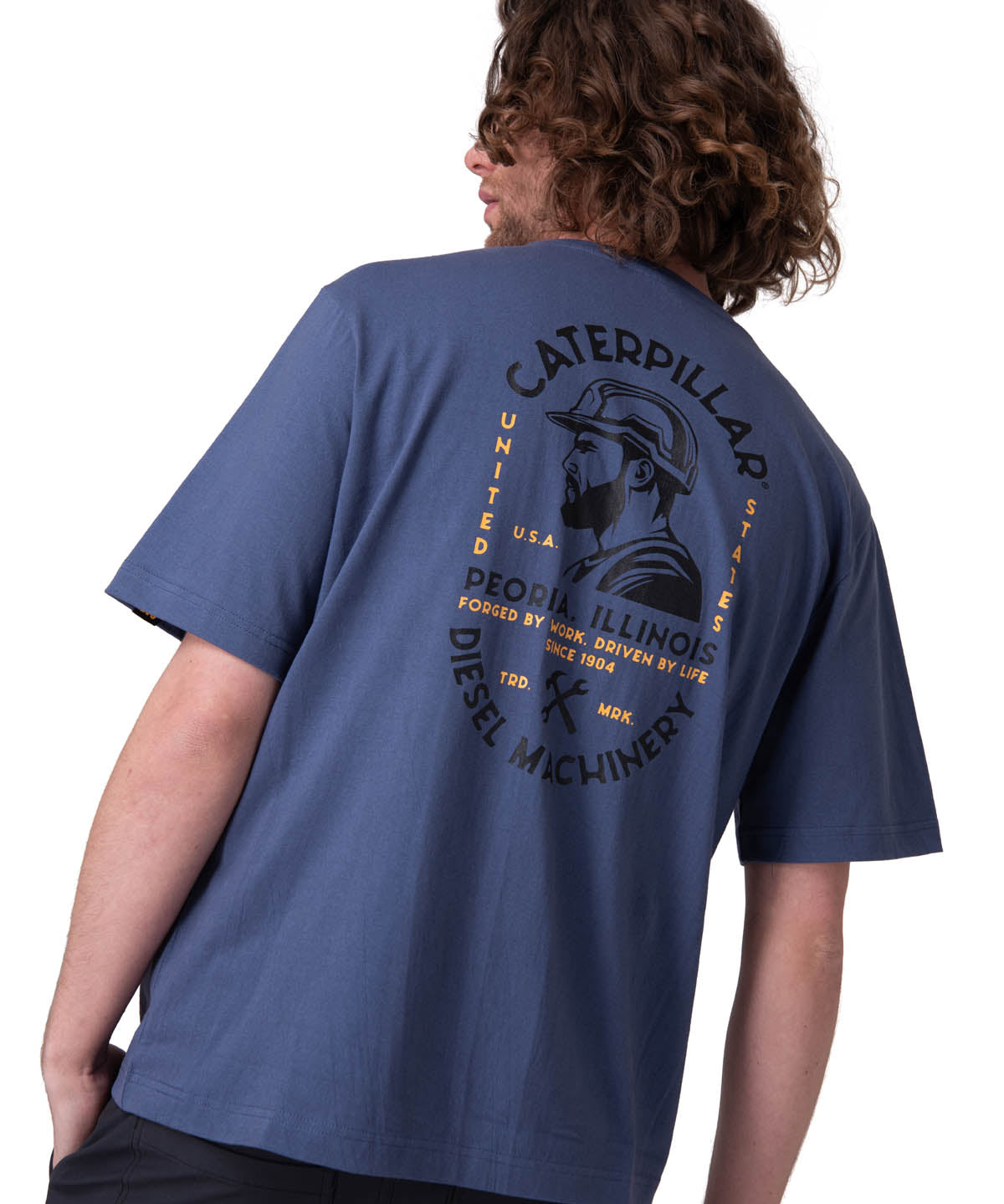 Polera Manga Corta Hombre Tough Cut Graphic Azul