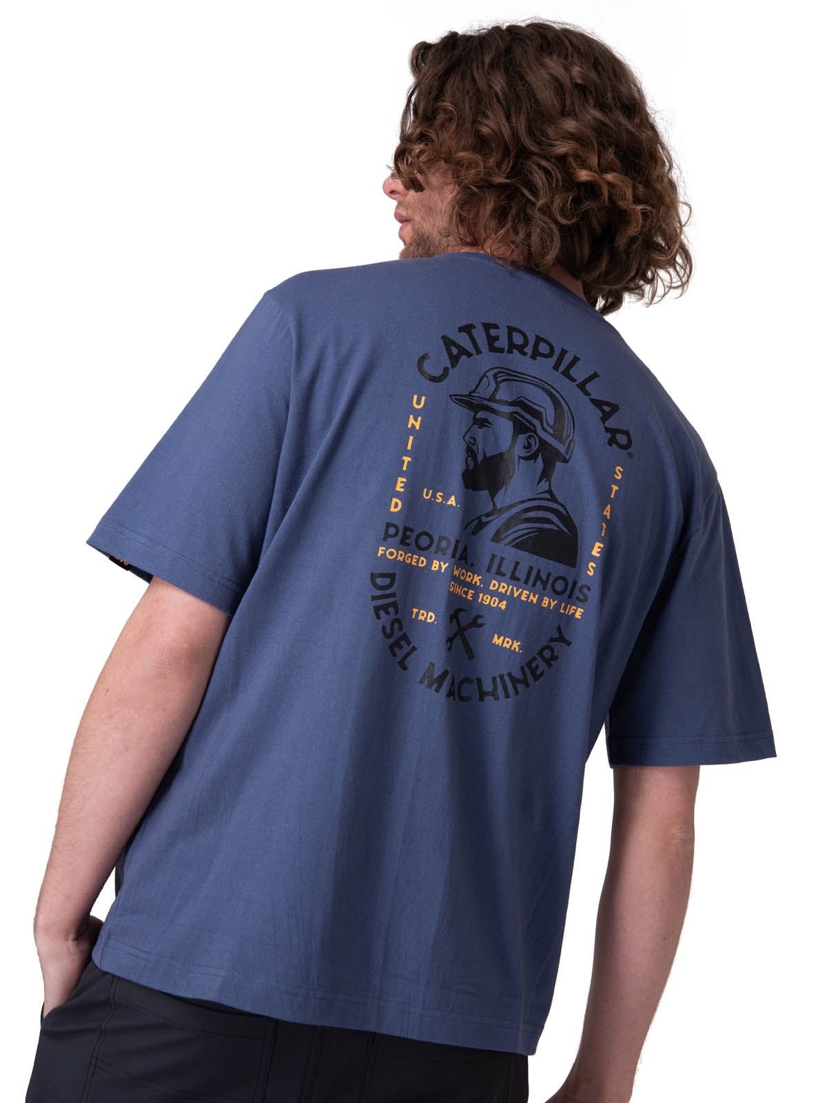 Polera Manga Corta Hombre Tough Cut Graphic Azul