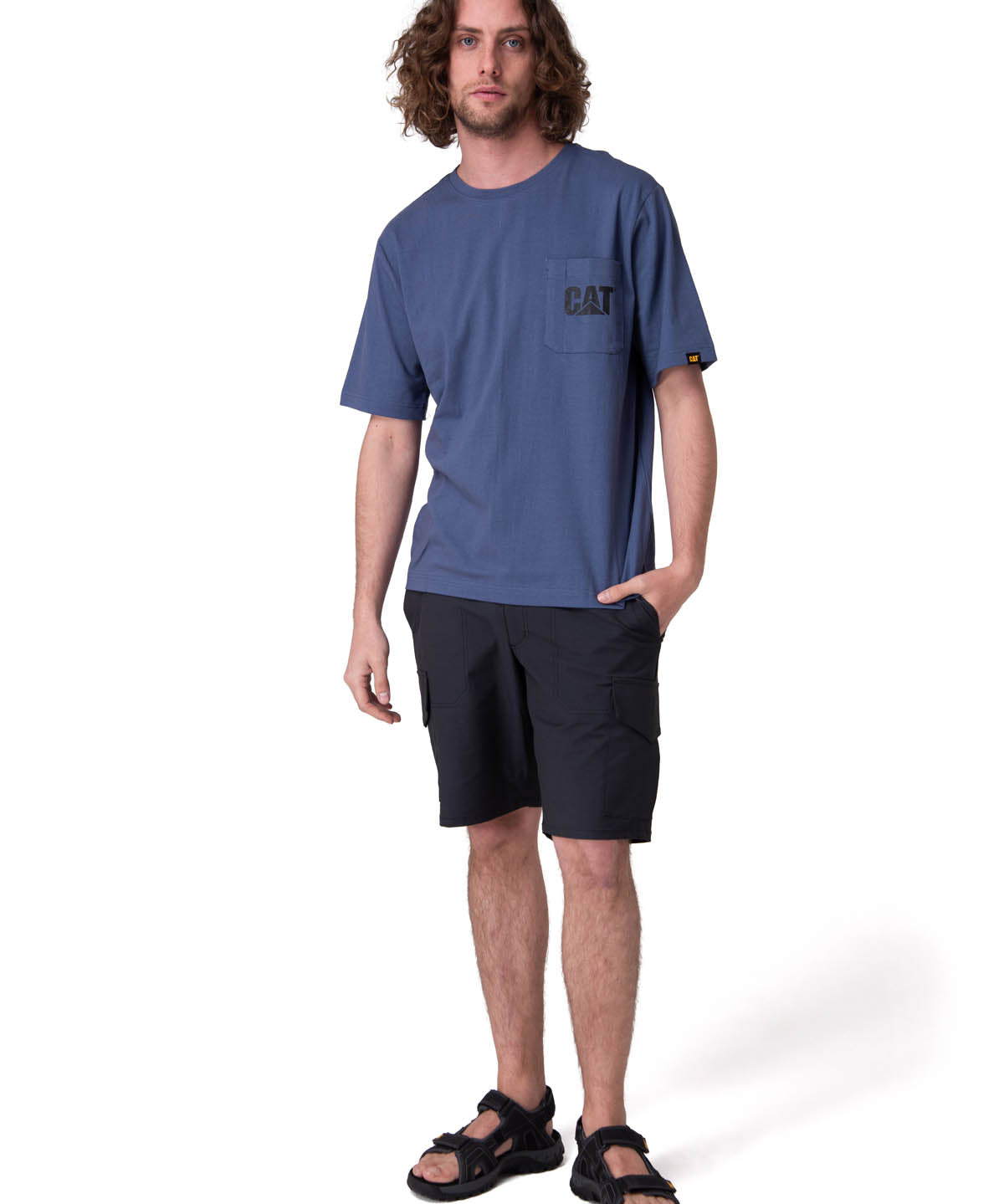 Polera Manga Corta Hombre Tough Cut Graphic Azul