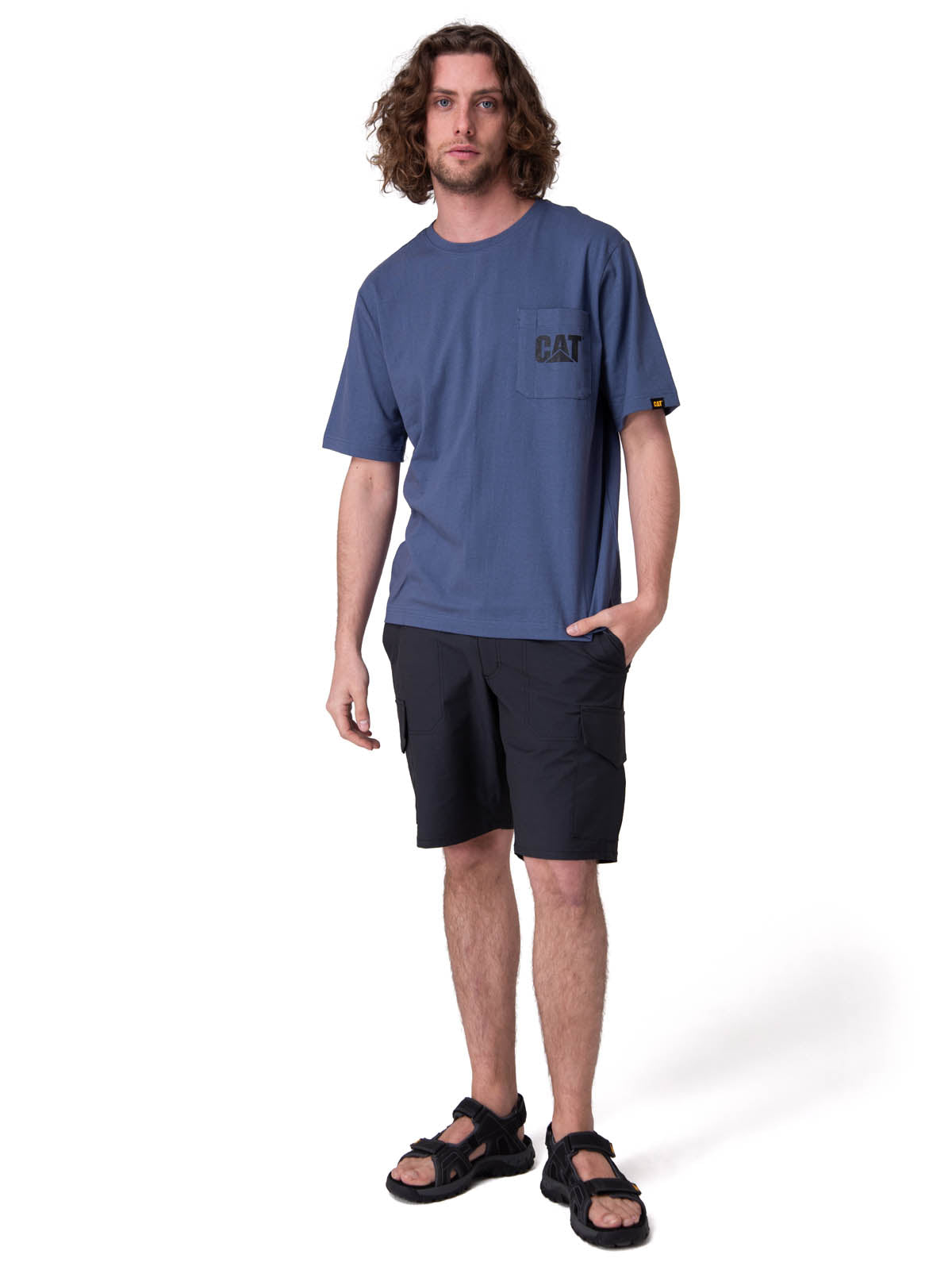 Polera Manga Corta Hombre Tough Cut Graphic Azul