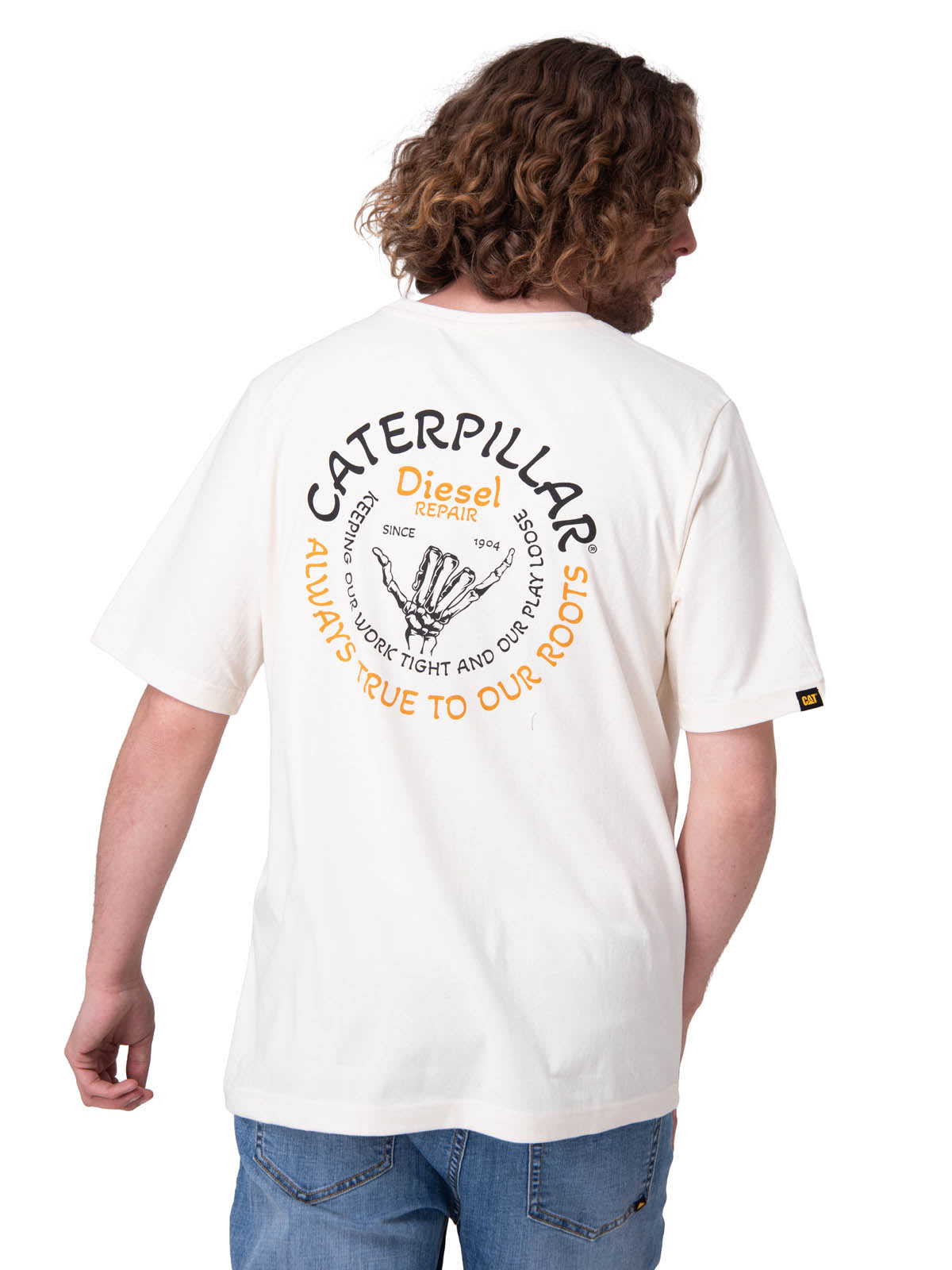 Polera Manga Corta Hombre Tough Cut Graphic Blanco