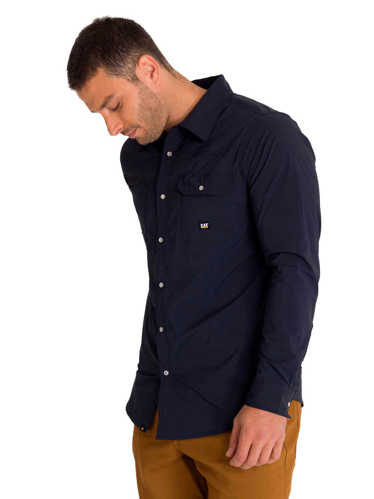 Camisa Manga Larga Casual Hombre LIGHTWEIGHT L/S WESTERN SHIRT Azul Marino Cat