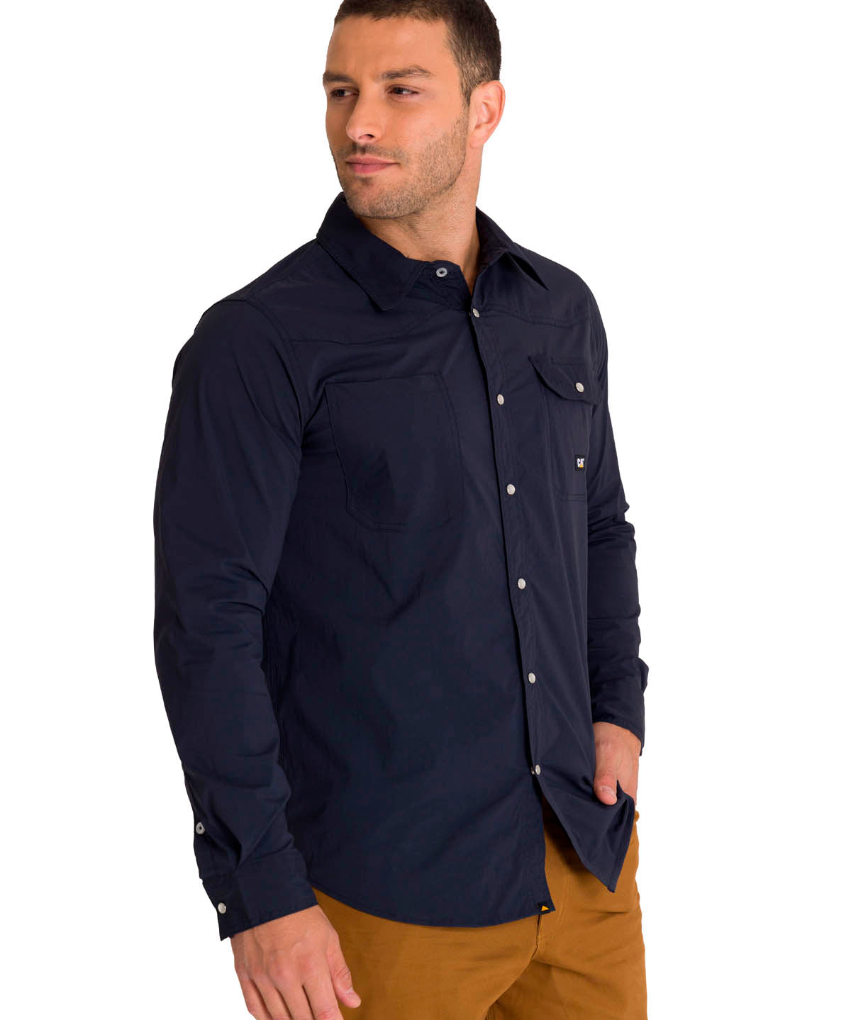 Camisa Manga Larga Casual Hombre LIGHTWEIGHT L/S WESTERN SHIRT Azul Marino Cat