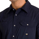 Camisa Manga Larga Casual Hombre LIGHTWEIGHT L/S WESTERN SHIRT Azul Marino Cat