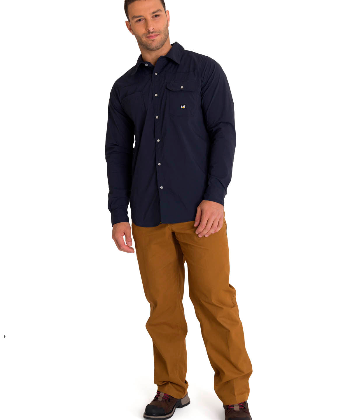 Camisa Manga Larga Casual Hombre LIGHTWEIGHT L/S WESTERN SHIRT Azul Marino Cat