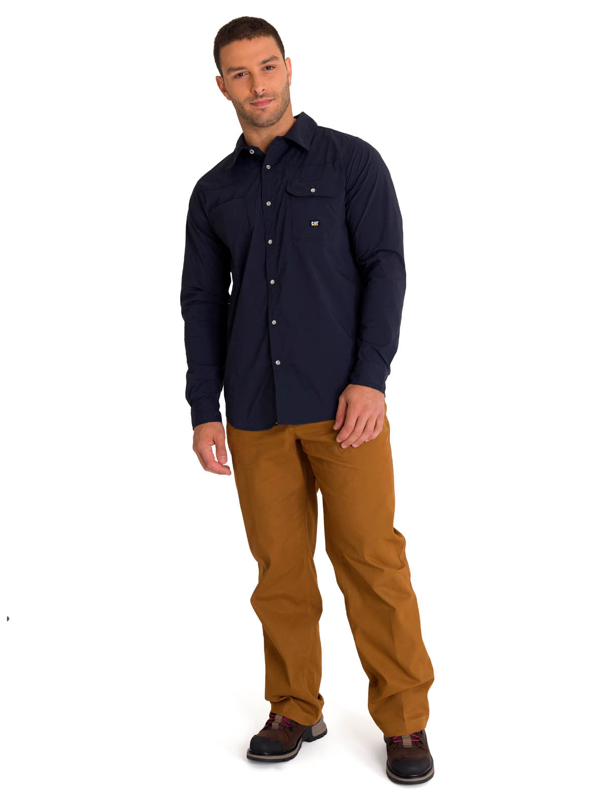 Camisa Manga Larga Casual Hombre LIGHTWEIGHT L/S WESTERN SHIRT Azul Marino Cat