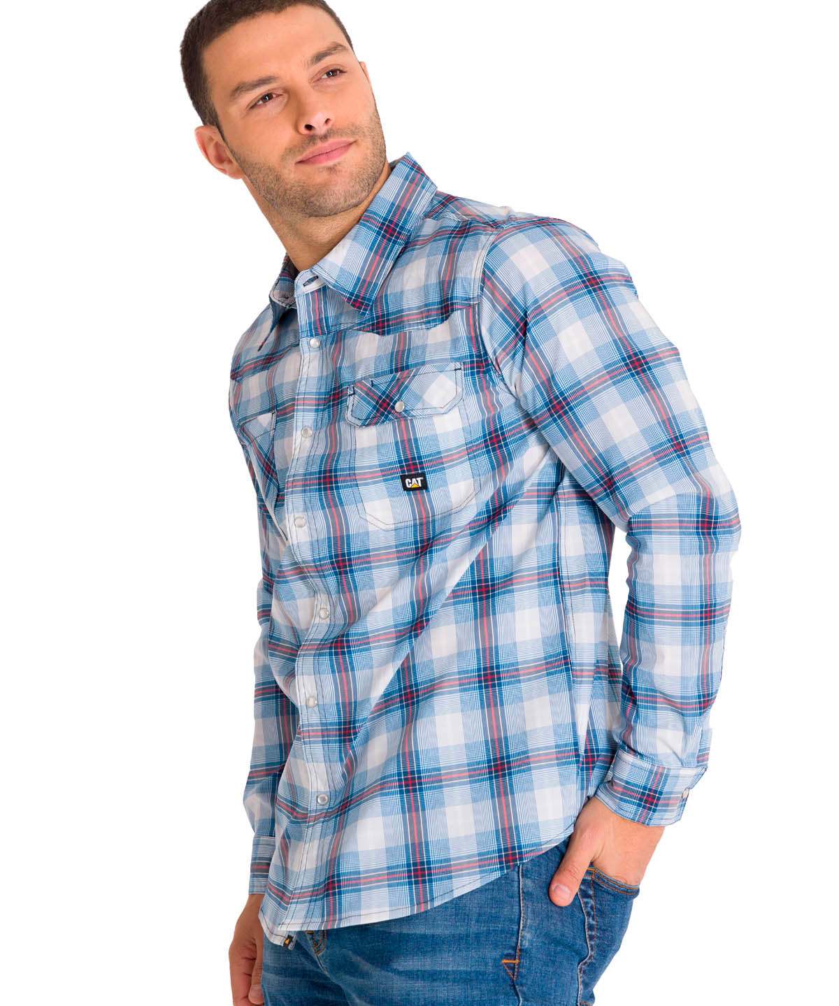 Camisa Manga Larga Casual Hombre LIGHTWEIGHT L/S WESTERN SHIRT Celeste Cat