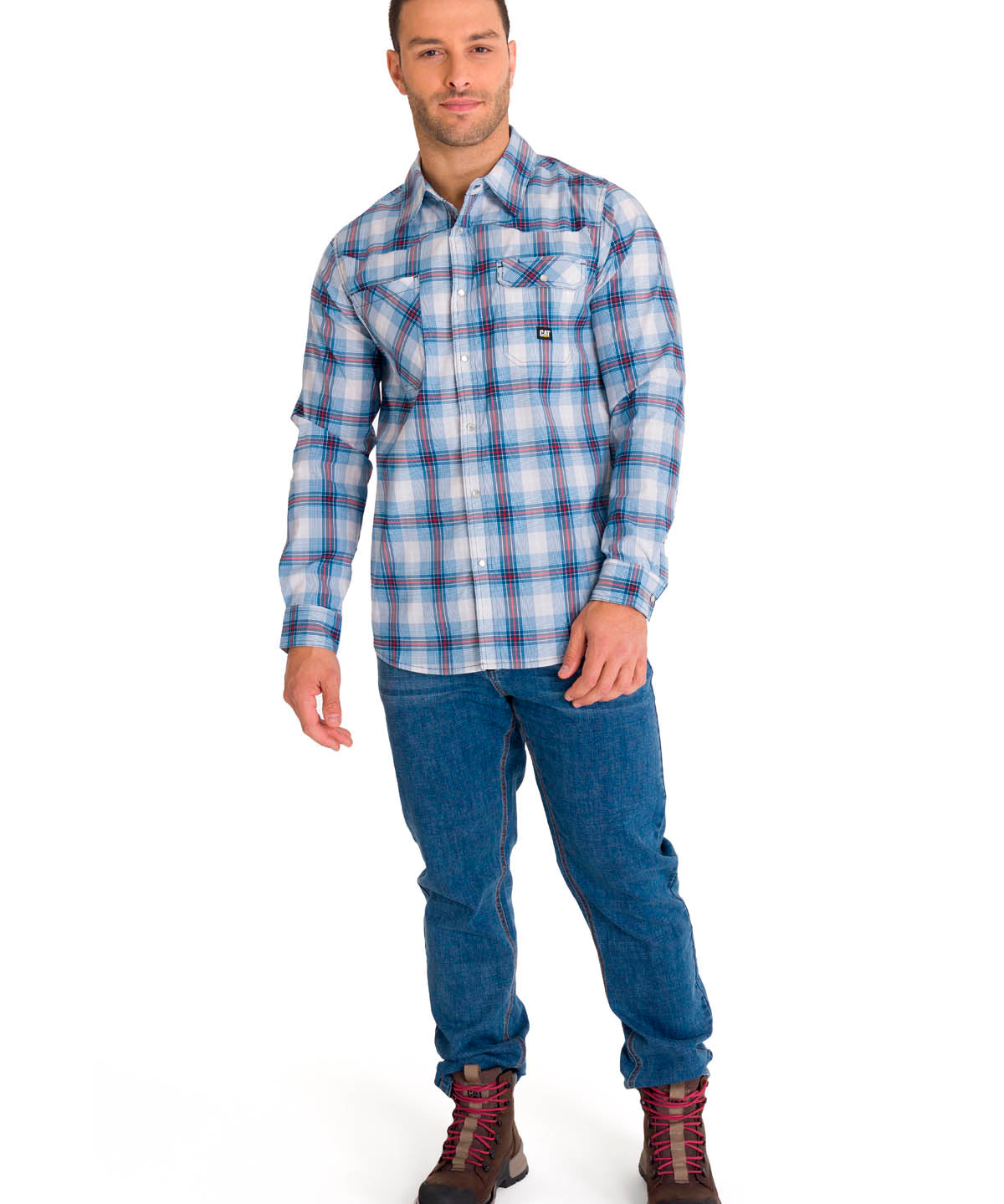 Camisa Manga Larga Casual Hombre LIGHTWEIGHT L/S WESTERN SHIRT Celeste Cat